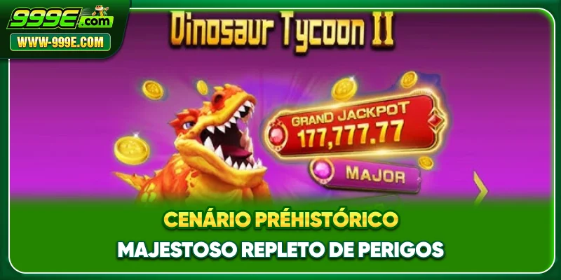 Cenário pré-histórico majestoso repleto de perigos