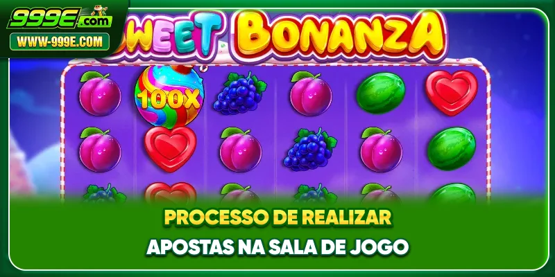 Processo de realizar apostas na sala de jogo