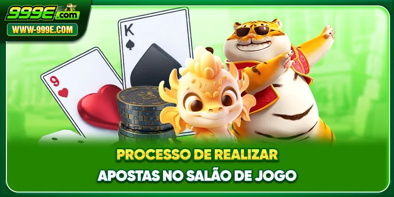 Processo de realizar apostas no salão de jogo